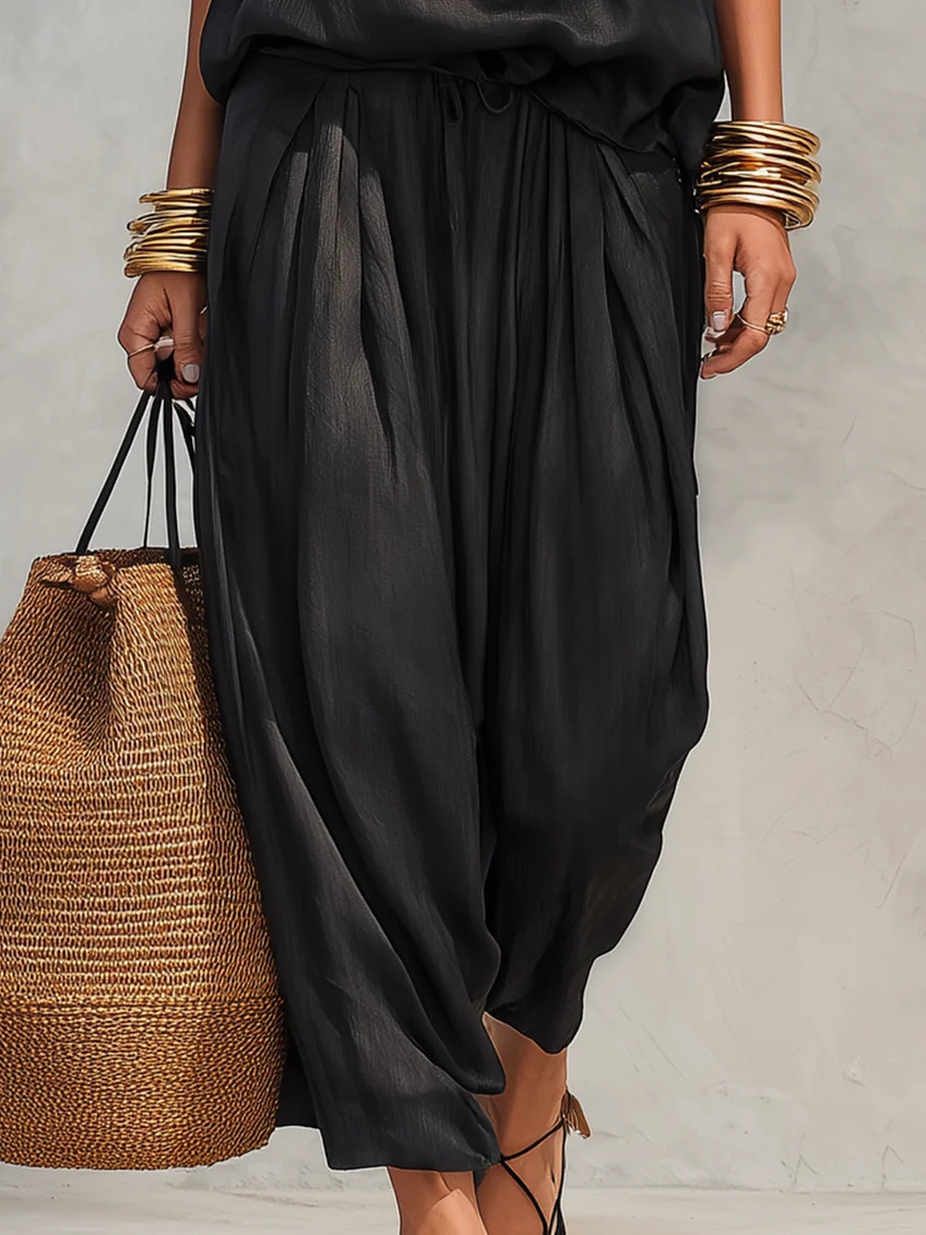 Maya | Halter Top &amp; Pleated Wide-Leg Pants Set