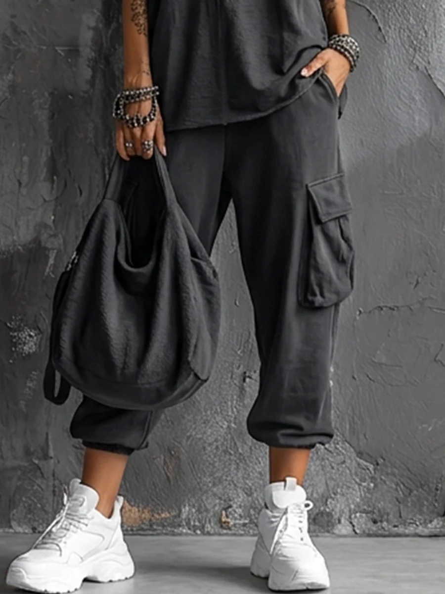 Harper | Sleeveless Vest &amp; Jogger Cargo Set Rayon-Blend