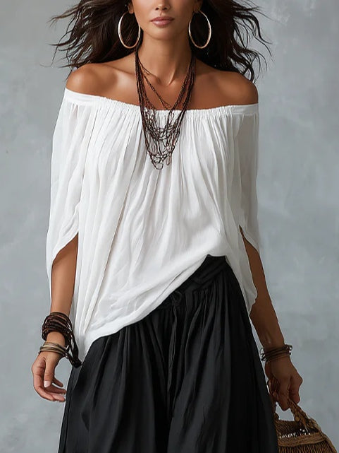 Aaliyah | Off-Shoulder Top &amp; Lantern Pants Set, Rayon Blend