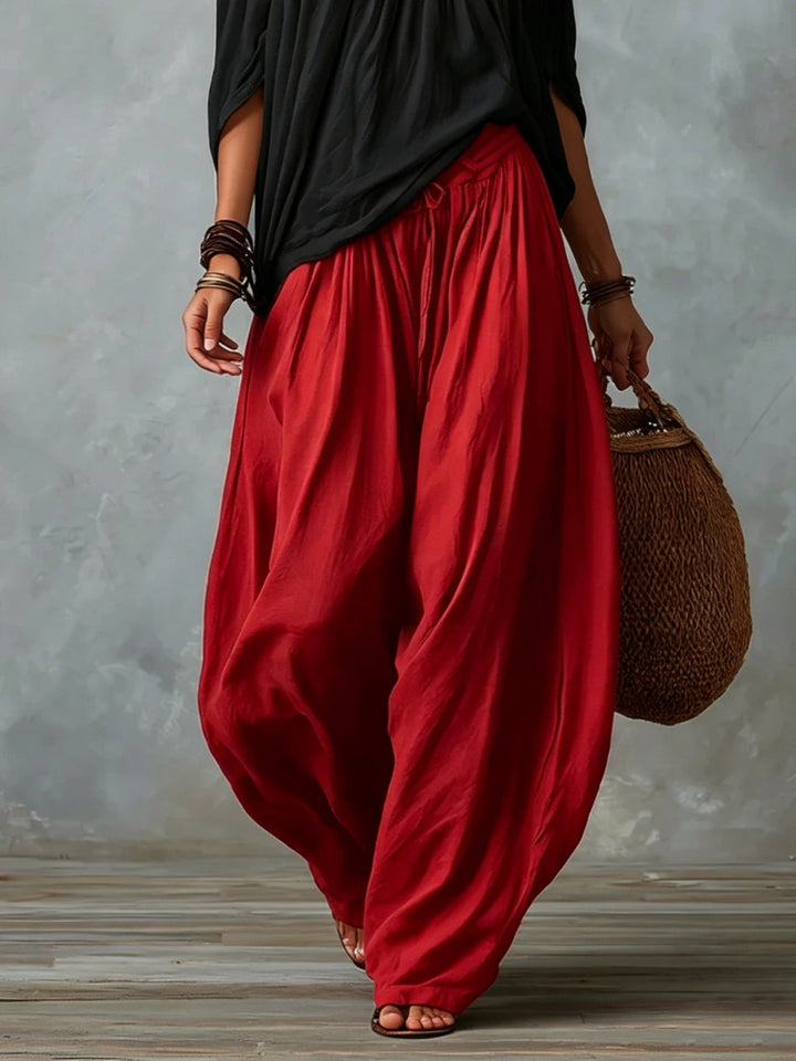 Marisol | Off-Shoulder Crop Top &amp; Lantern Pants Set - Rayon Blend