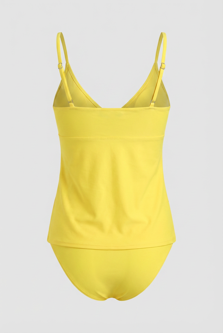 Yellow Ruffle Two Piece Swimsuit - Vibrant Beach Bikini