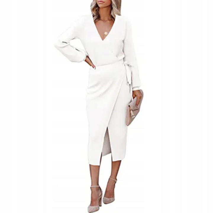 Ysabel | Elegant Women’s 2026 Graduation Wrap Slinky Midi Dress