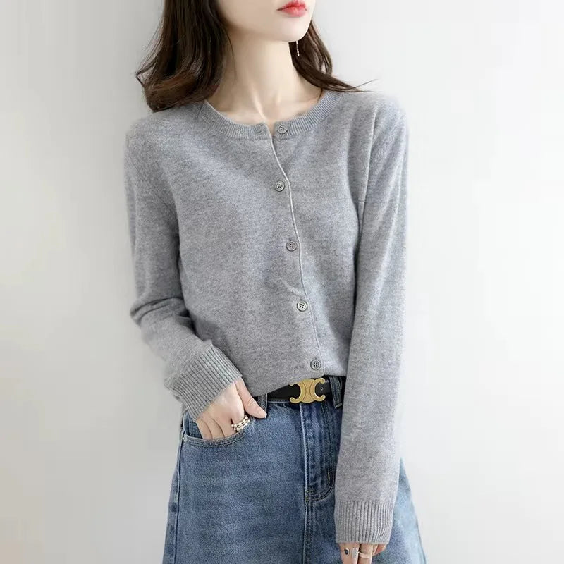 Cardigan Women - Knit Soft O-Neck Cardigan