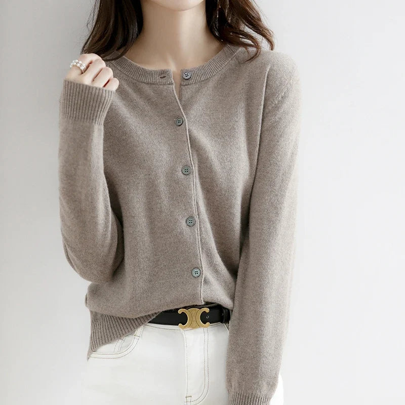 Cardigan Women - Knit Soft O-Neck Cardigan