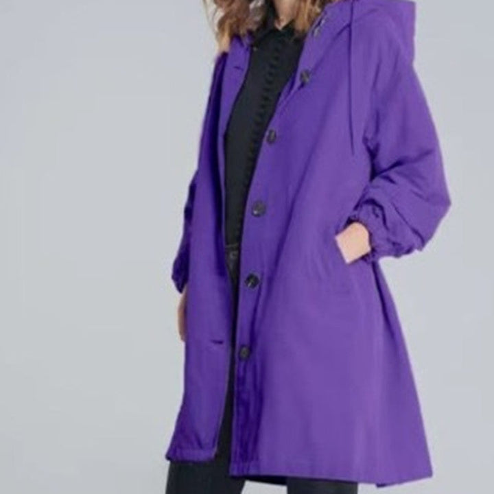 Kelly – Casual mid-length windbreaker for women with long sleeves