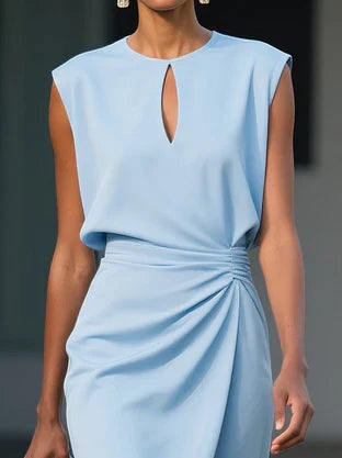 VEYA - Elegant Draped Midi Dress