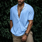 Men's Linen Summer Shirt with Button Closure