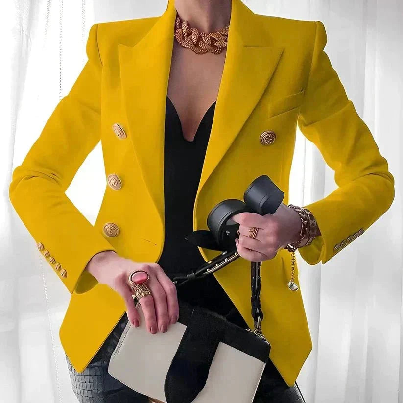 Helene | Elegant Double-Breasted Blazer with Gold Buttons