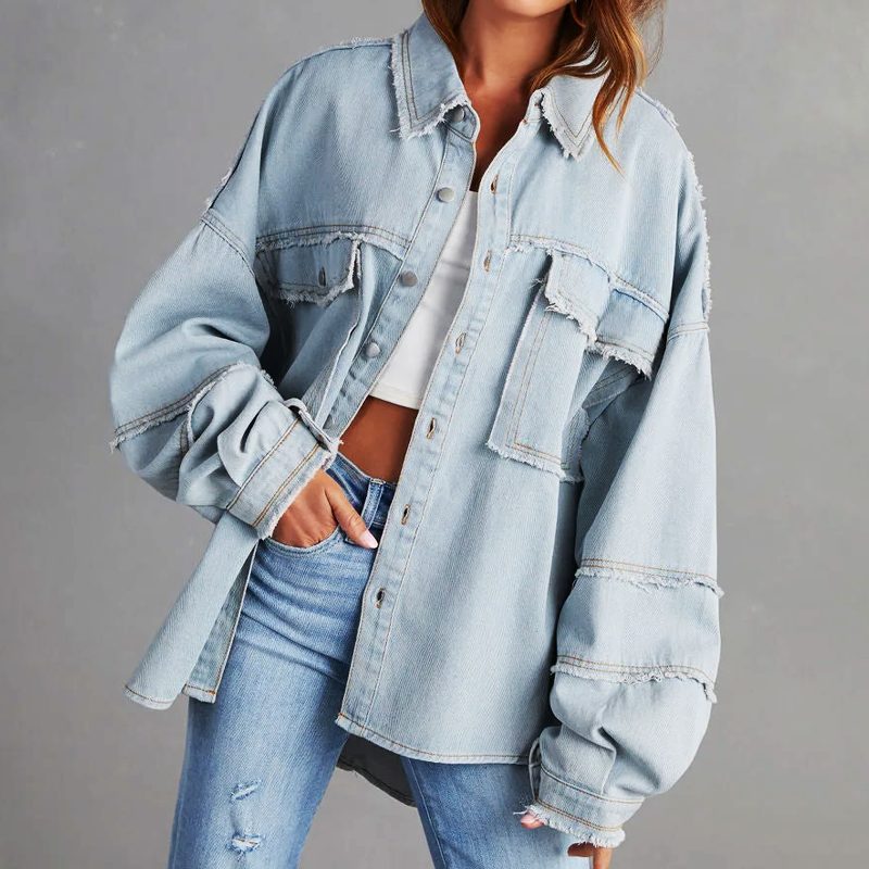 Atlanta | Oversized Button-Down Denim Jacket for Women