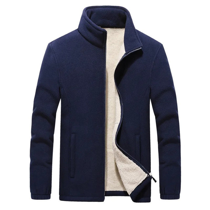Warm lined fleece jacket with full zipper for men