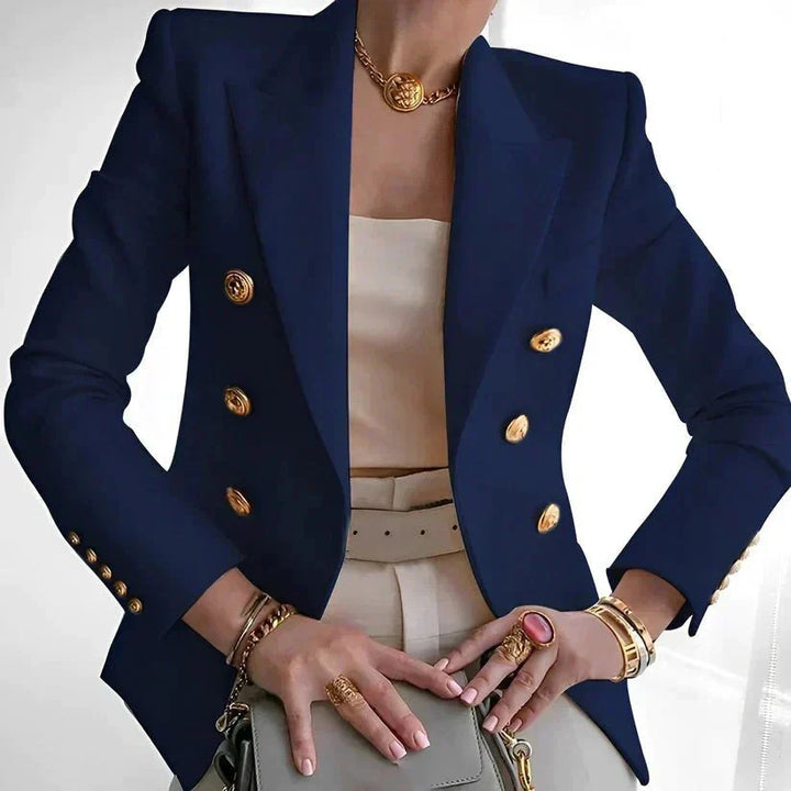 Helene | Elegant Double-Breasted Blazer with Gold Buttons
