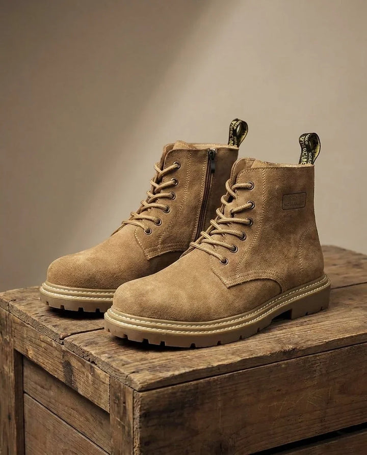 Boots For Men | Lace-Up Ankle Zip Suede Lug Sole
