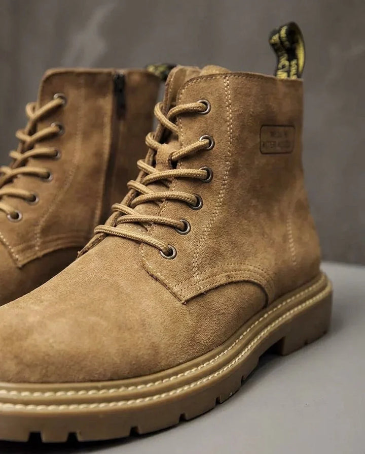 Boots For Men | Lace-Up Ankle Zip Suede Lug Sole