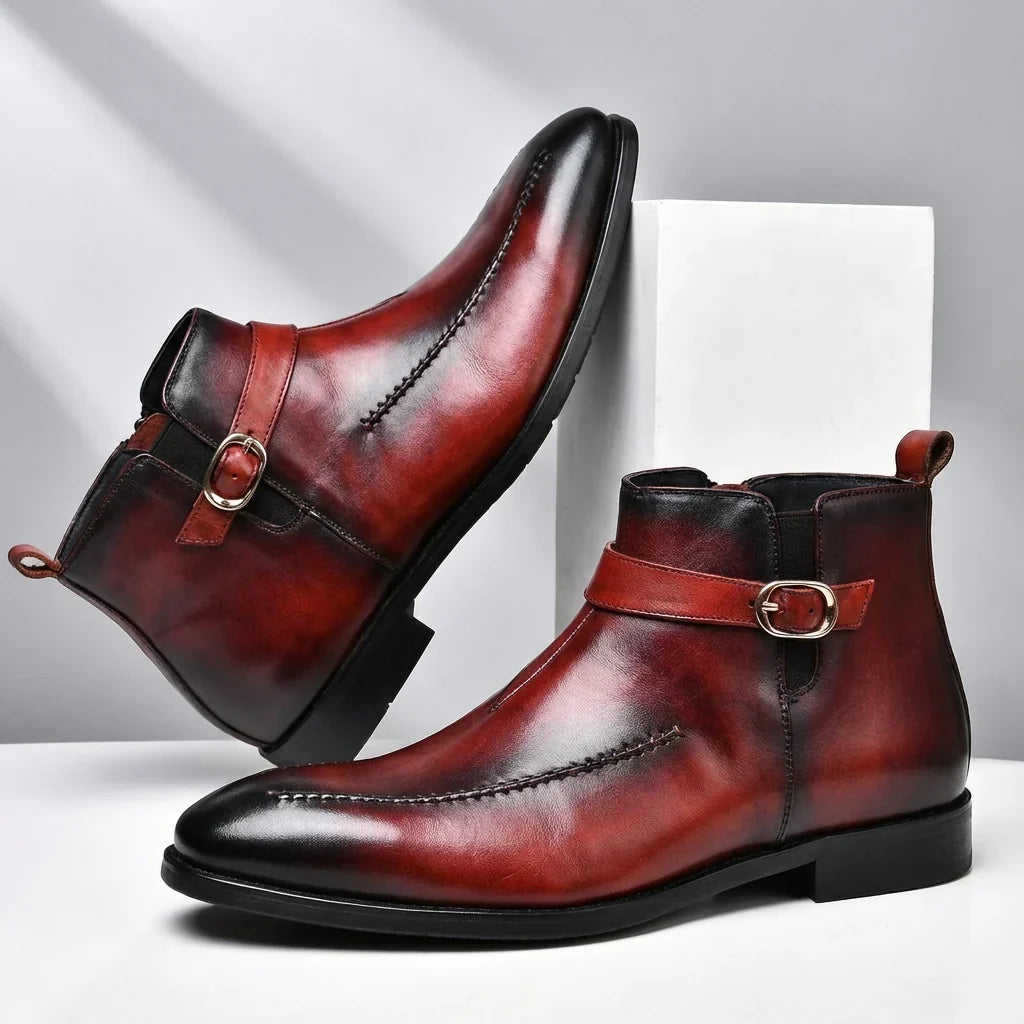 Boots For Men | Leather Ankle Strap Buckle