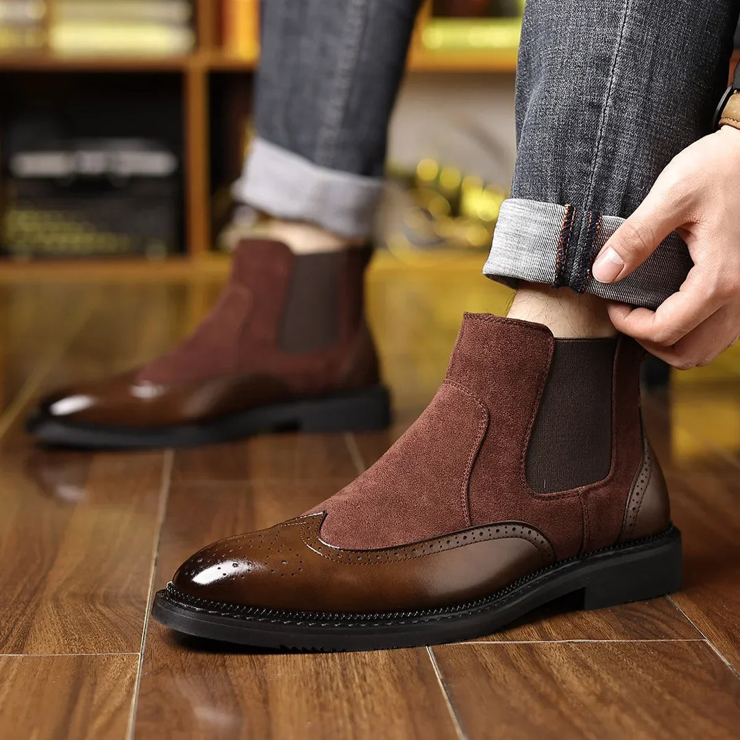 Boots For Men | Leather Suede Wingtip Chelsea