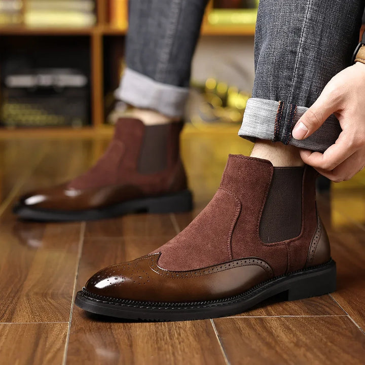 Boots For Men | Leather Suede Wingtip Chelsea