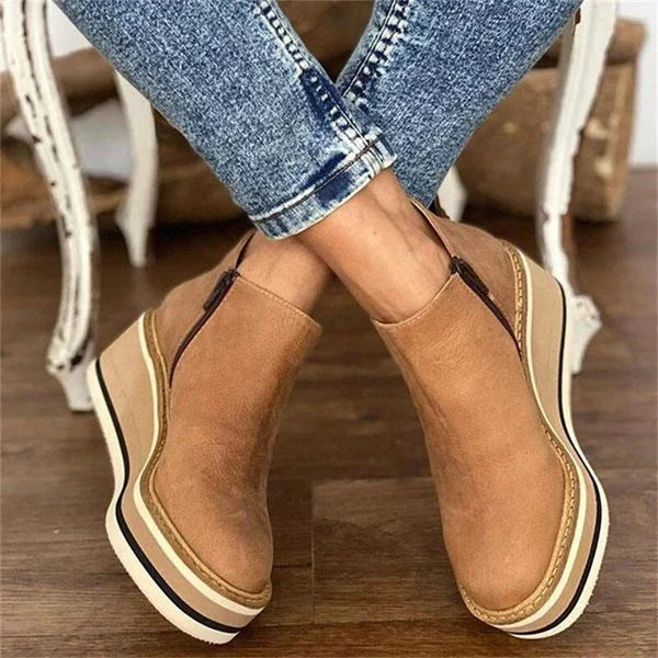 Boots For Women | Wedge Platform Zip Ankle