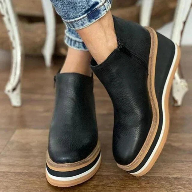 Boots For Women | Wedge Platform Zip Ankle