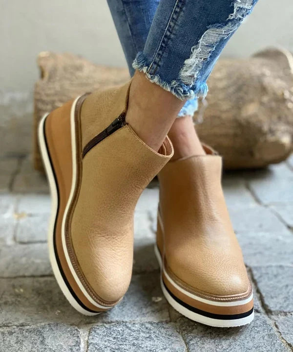 Boots For Women | Wedge Platform Zip Ankle
