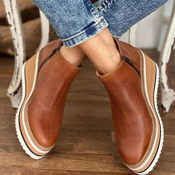 Boots For Women | Wedge Platform Zip Ankle