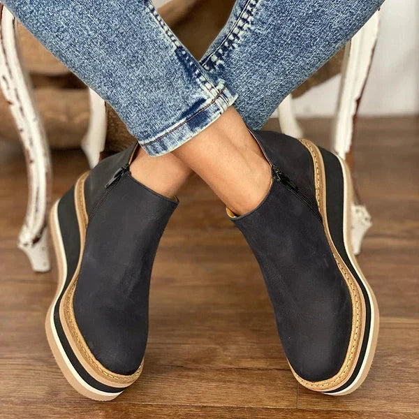 Boots For Women | Wedge Platform Zip Ankle