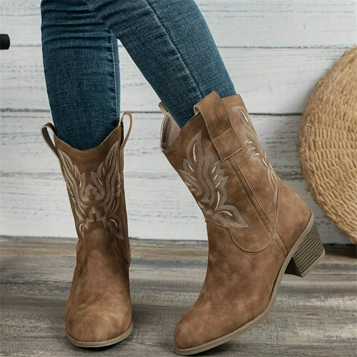 Boots For Women | Western Stacked Heel Pull-On