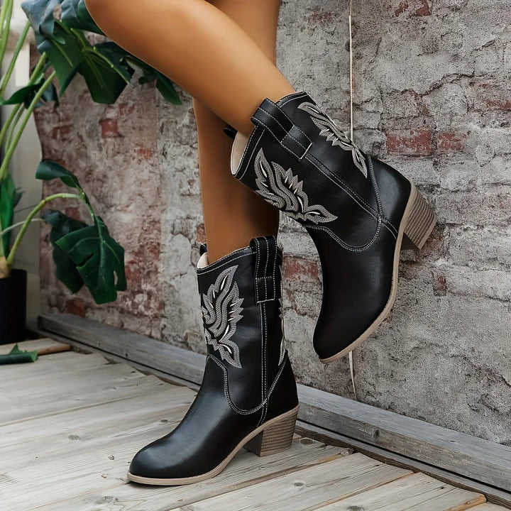 Boots For Women | Western Stacked Heel Pull-On
