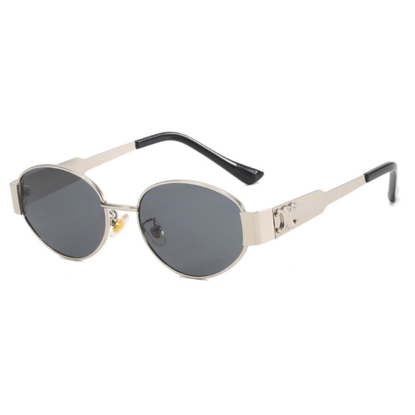 Mary - Retro Oval Metal Frame Sunglasses with Tinted Lenses