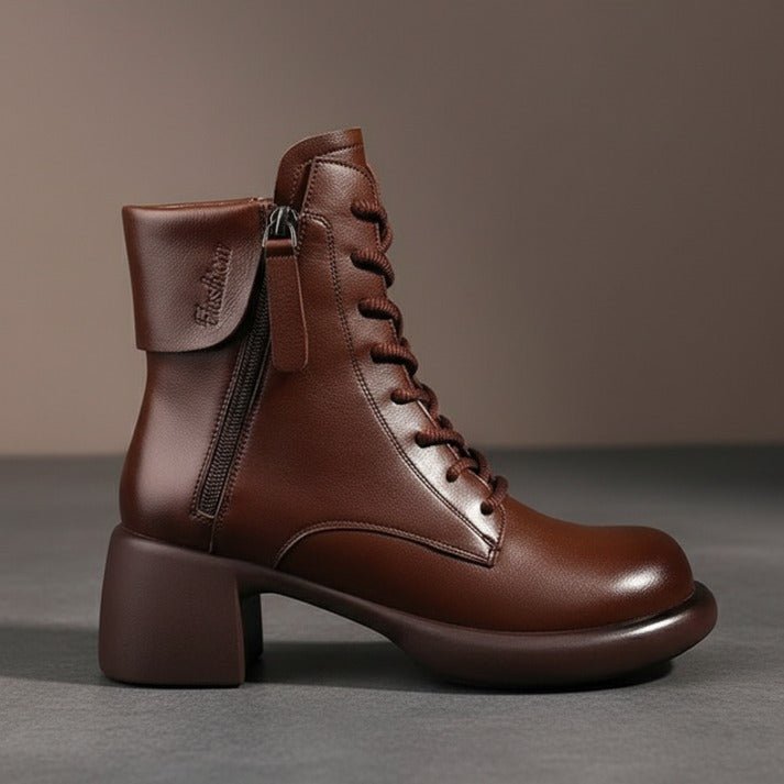 Isabelle | Classic Fur Lined Lace Up Ankle Boots