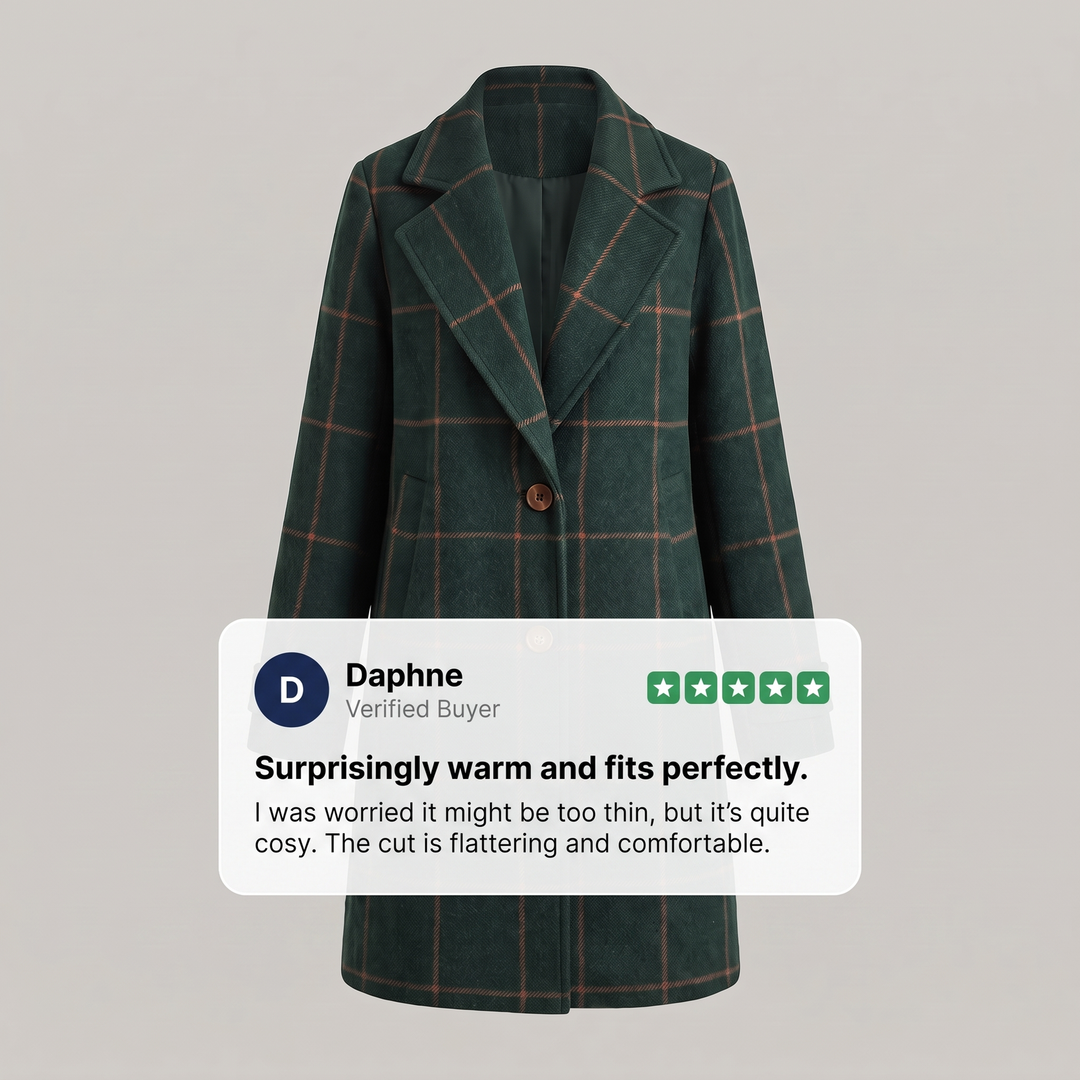 Helena | Classic and Modern Checkered Trench Coat