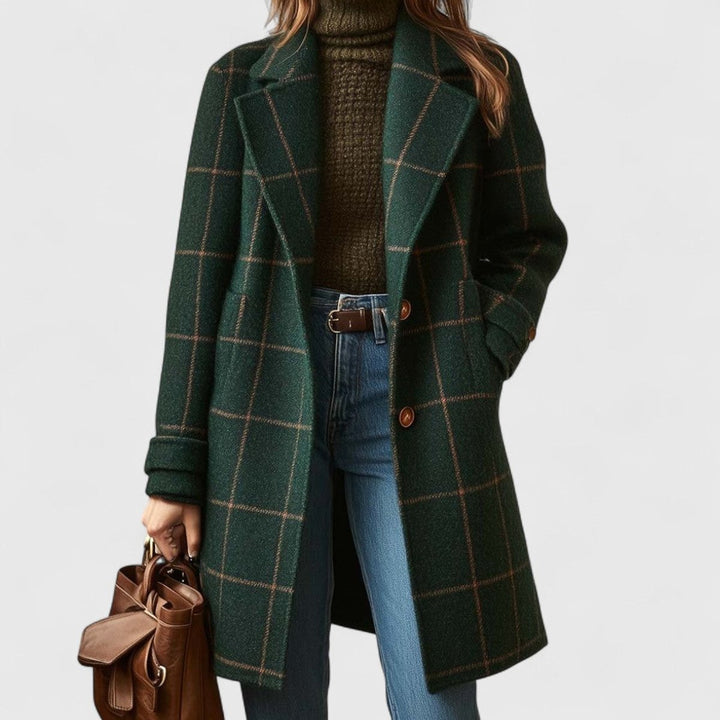 Liora | Classic and Elegant Checked Wool Coat