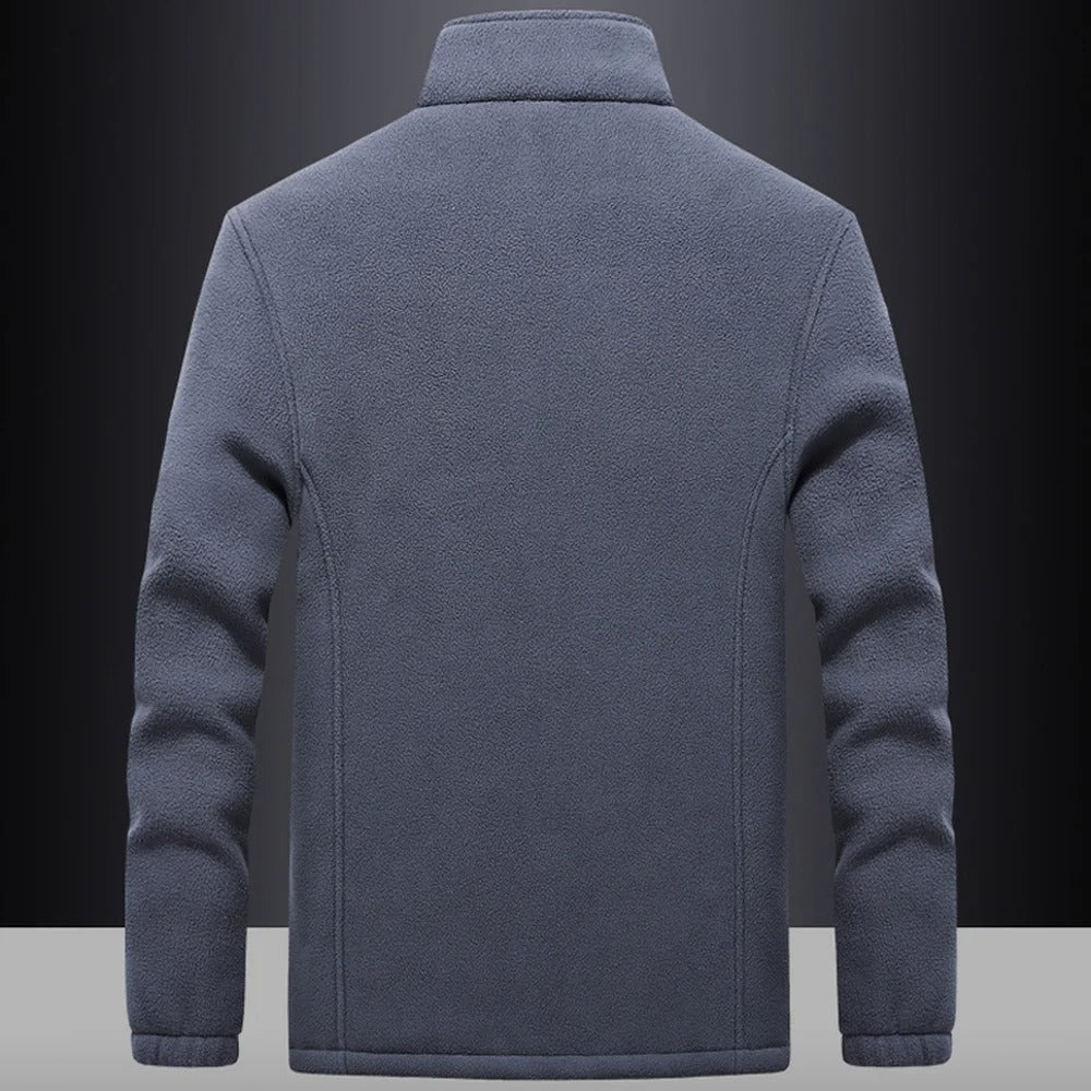 Warm lined fleece jacket with full zipper for men