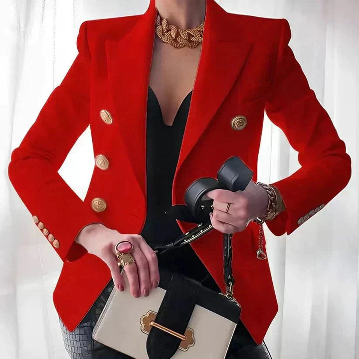 Helene | Elegant Double-Breasted Blazer with Gold Buttons