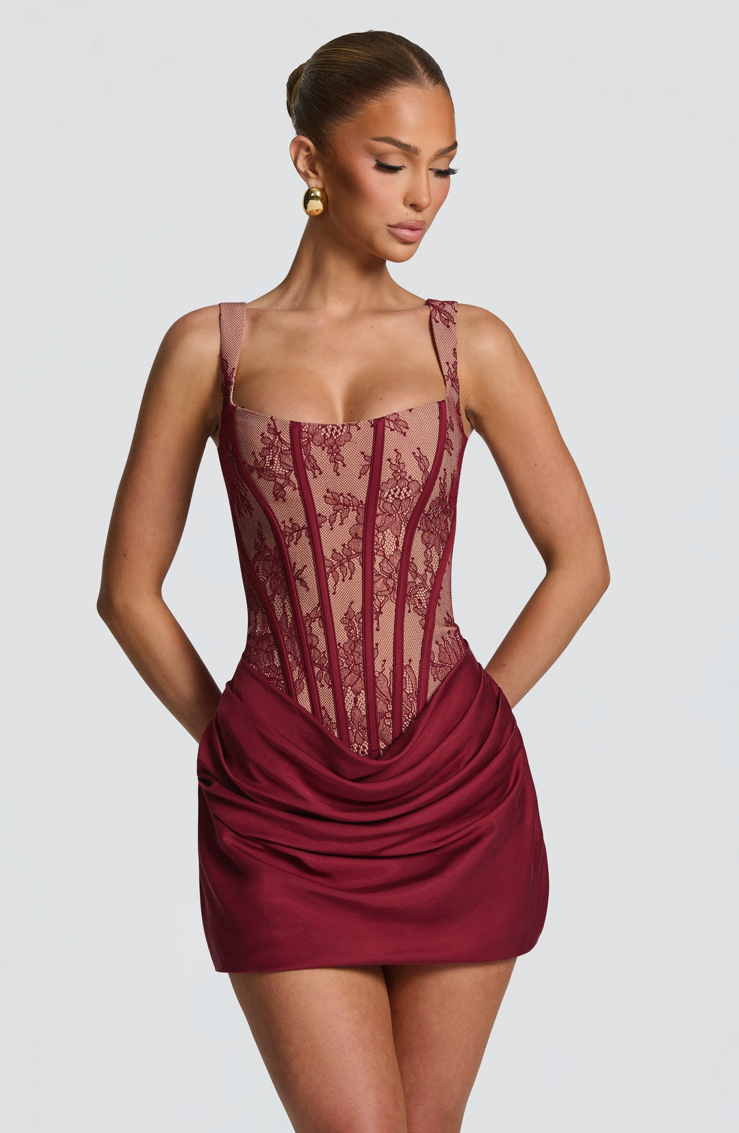 Carmen | Mini dress with structured crepe bodice