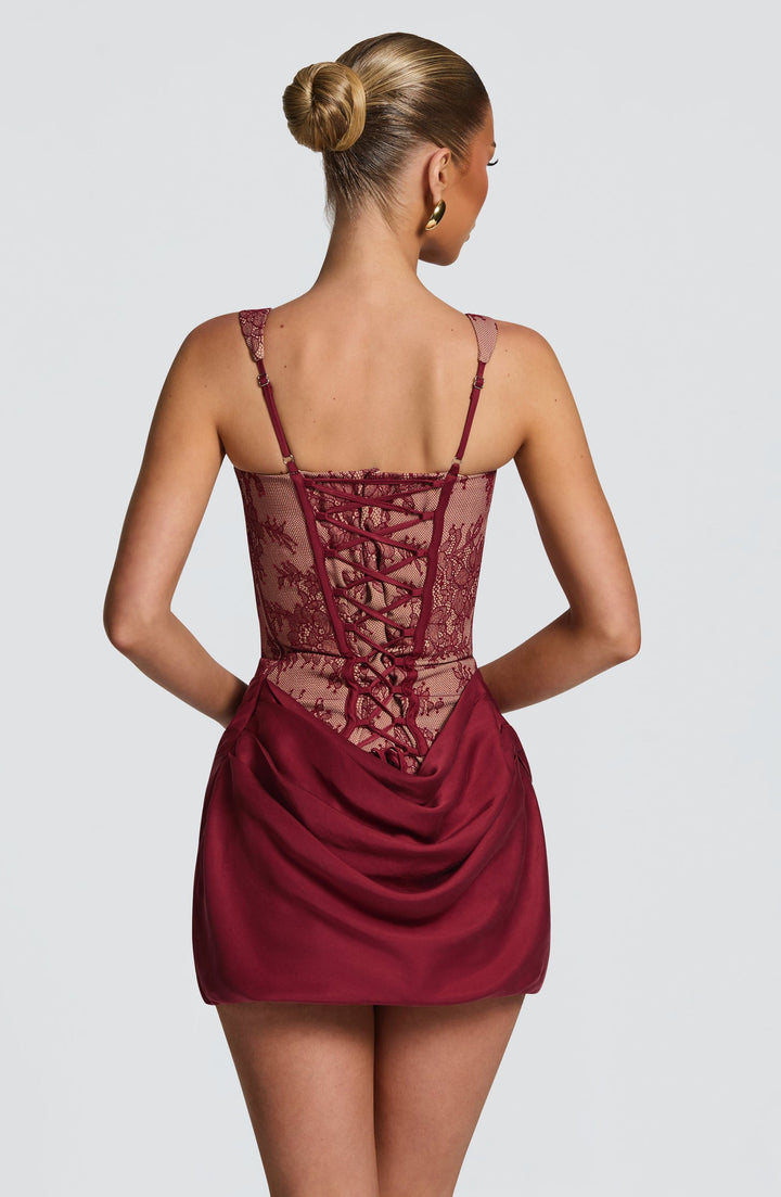Carmen | Mini dress with structured crepe bodice