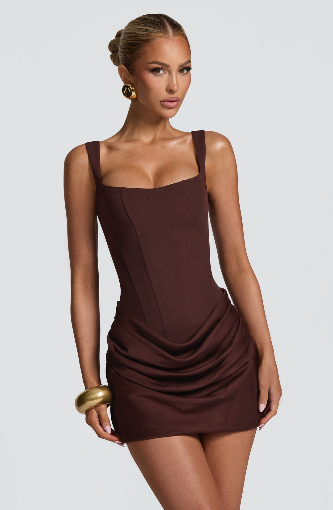 Carmen | Mini dress with structured crepe bodice