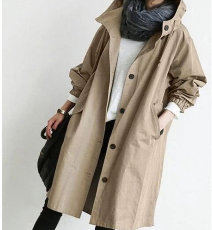 Kelly – Casual mid-length windbreaker for women with long sleeves
