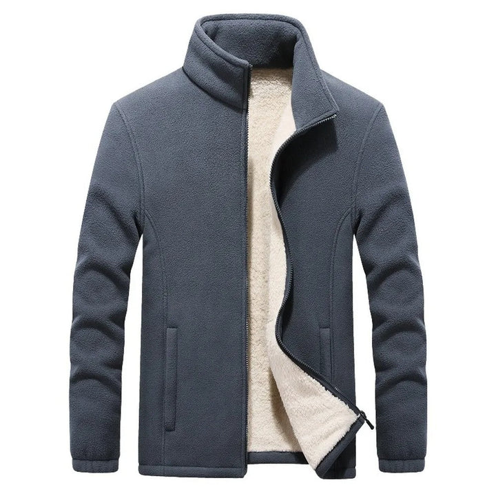 Warm lined fleece jacket with full zipper for men