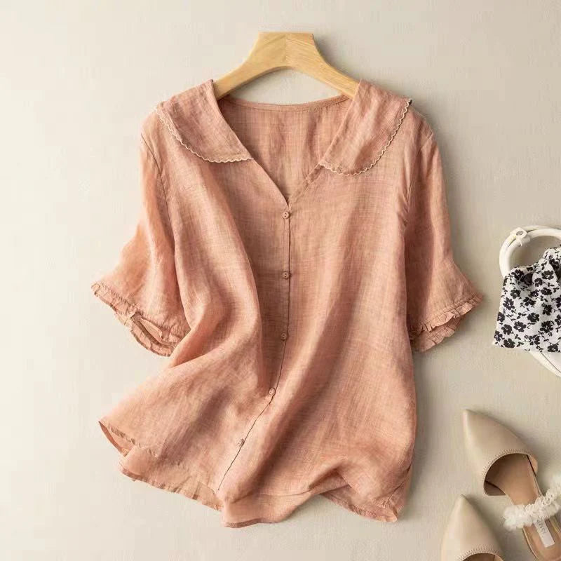 SADIE - CHIC SHORT SLEEVE FASHION BLOUSE