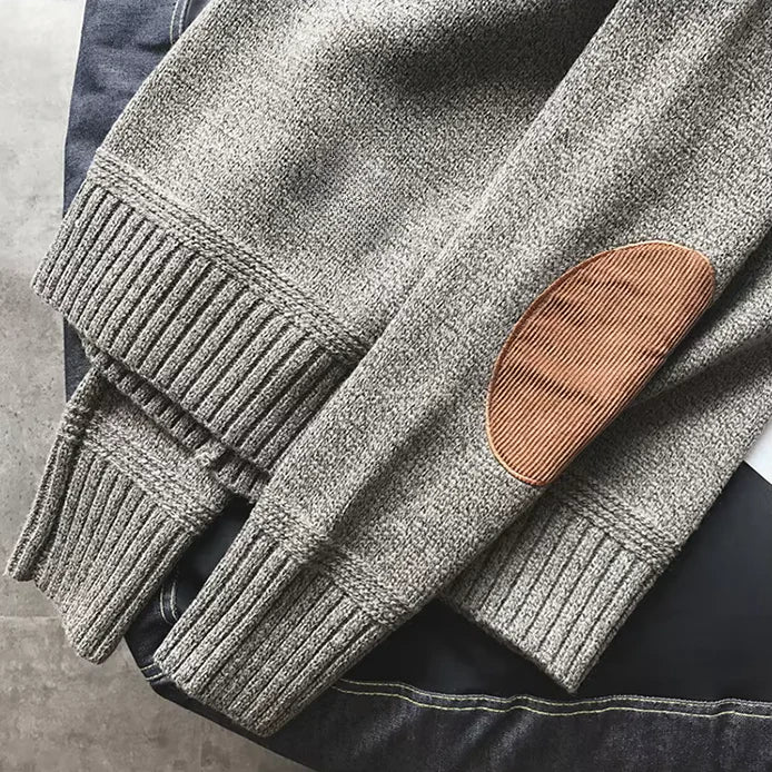 Men’s Sweater | Crew Neck Elbow Patch