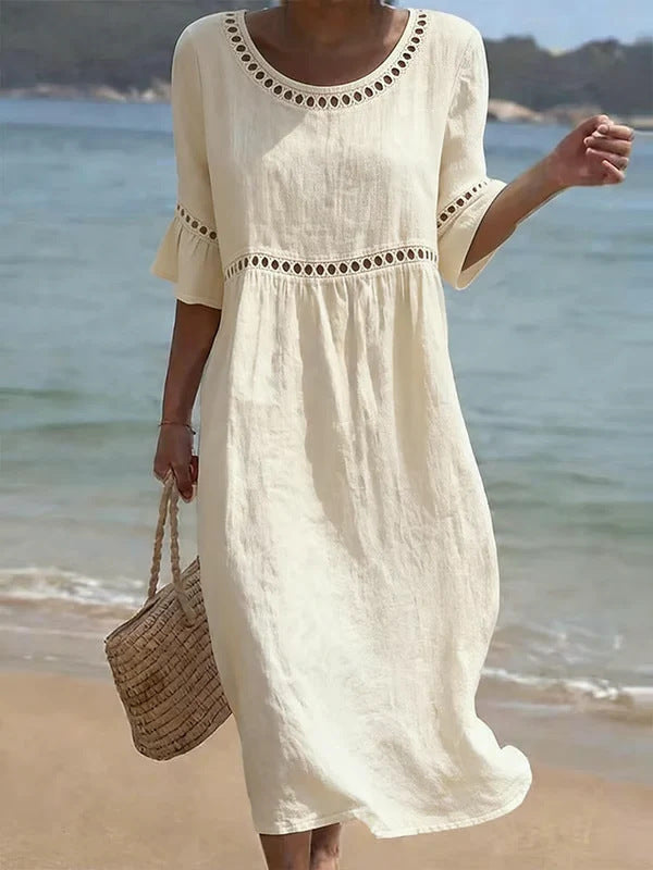 Amara - Elegant Belly-Camouflaging Midi Dress
