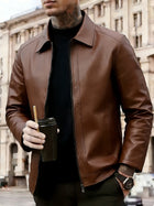 Men's Zip-Up Leather Moto Jacket | Dylan