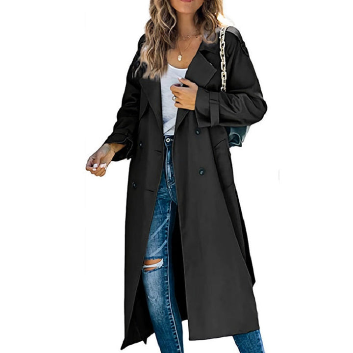 Zara - Longline Trench Coat with Notch Lapel and Cuff Button Detail