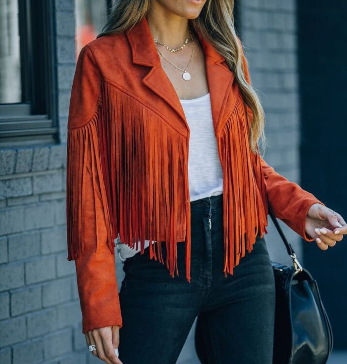 Drusilla | Cropped Suede Fringe Jacket for Women