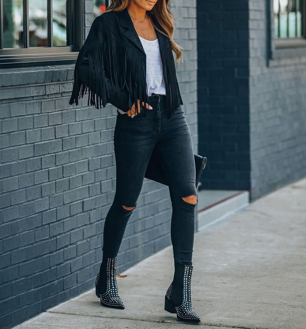 Drusilla | Cropped Suede Fringe Jacket for Women