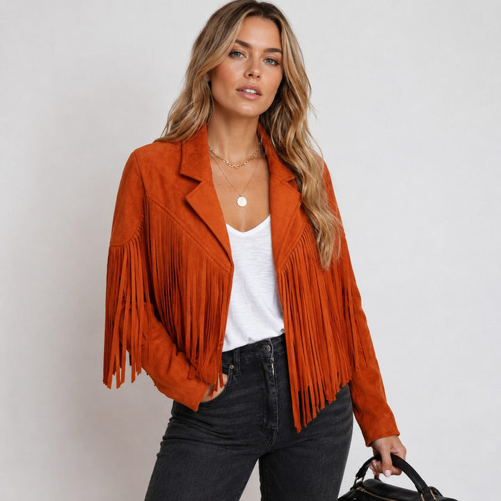 Drusilla | Cropped Suede Fringe Jacket for Women