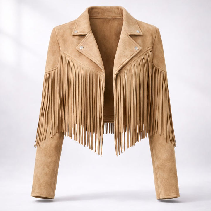 Drusilla | Cropped Suede Fringe Jacket for Women