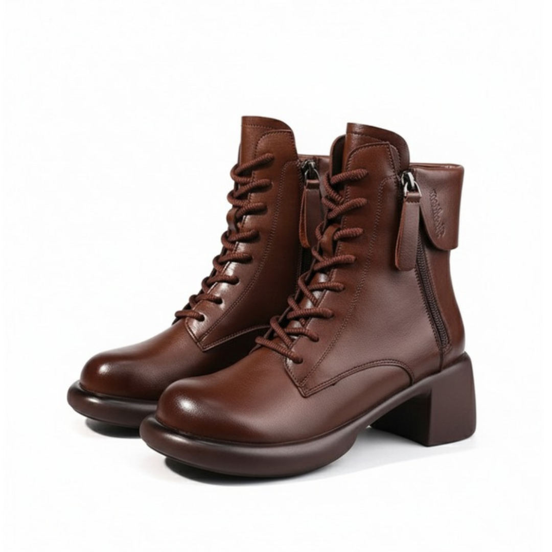 Isabelle | Classic Fur Lined Lace Up Ankle Boots