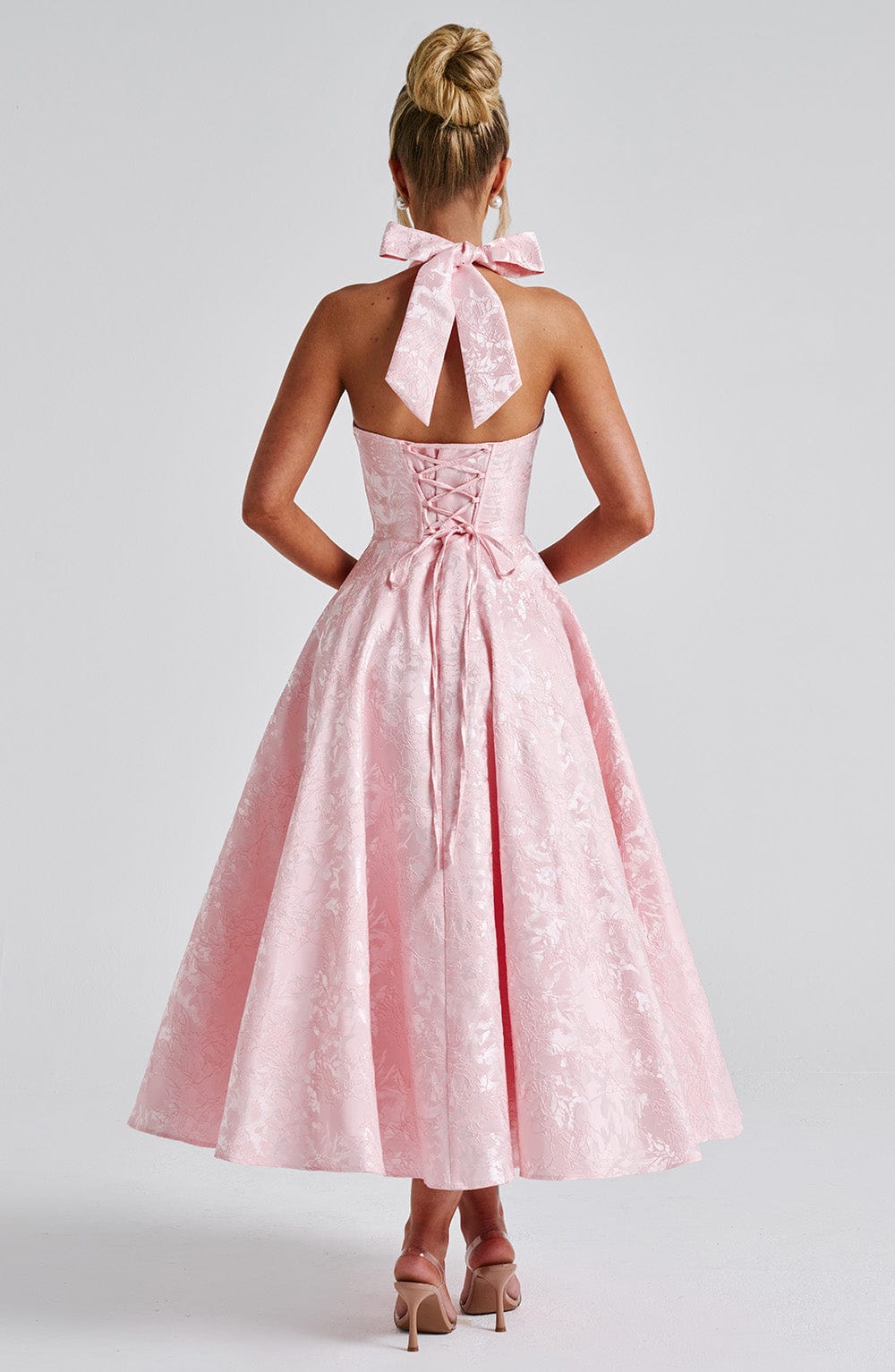Women’s Wedding Guest Halter Midi Dress