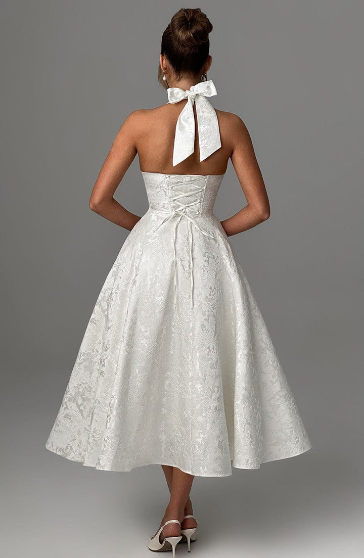 Women’s Wedding Guest Halter Midi Dress